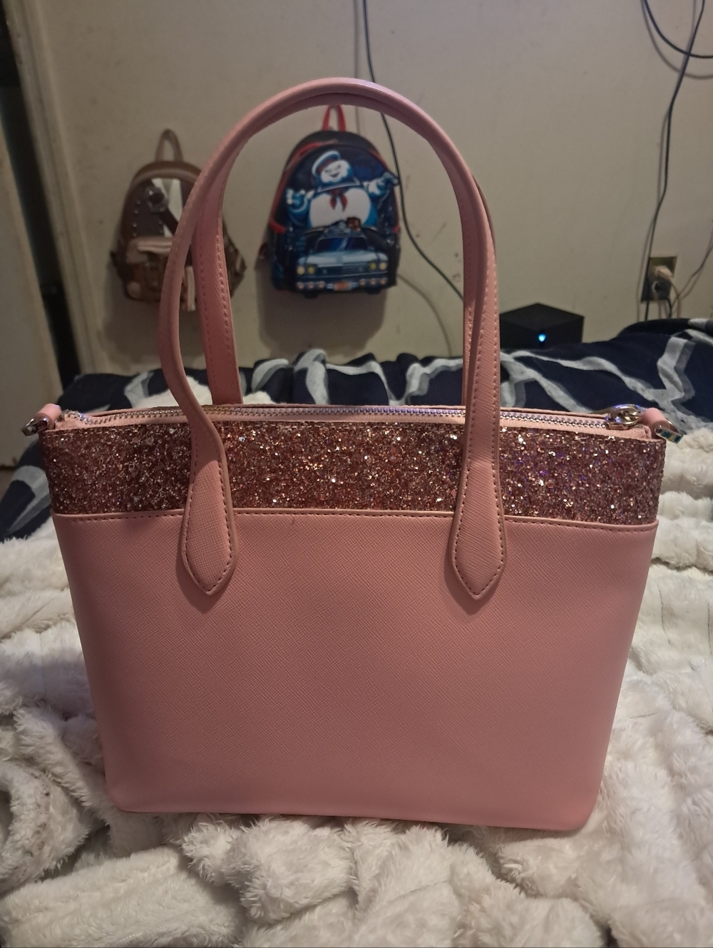 Kate Spade New York Flash Glitter Pink Tote Saffiano EUC - Picture 4 of 6